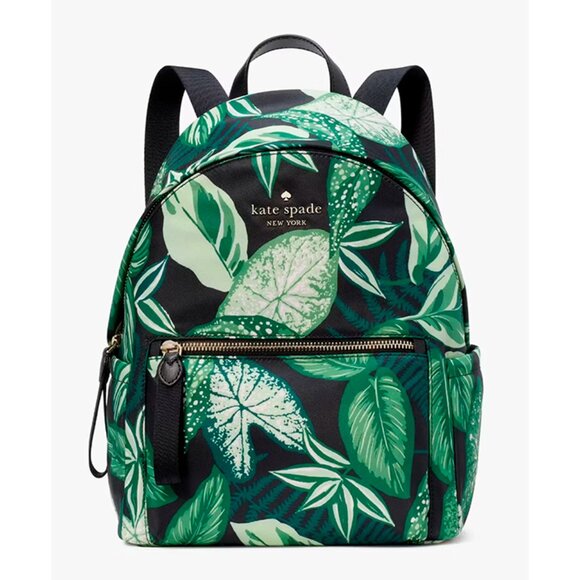 S Kate Spade Chelsea Green Fern Foliage Medium Backpack KH414 NWT $299 Retail main image 5